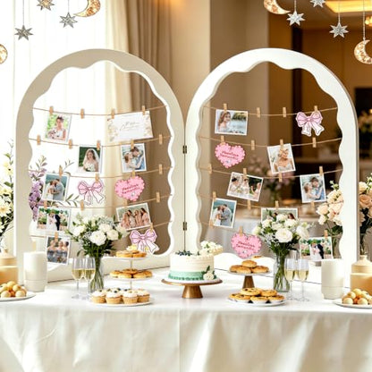 Wooden Photo Display Board for Wedding 36x24 Inch Two-Panel Arch Decor