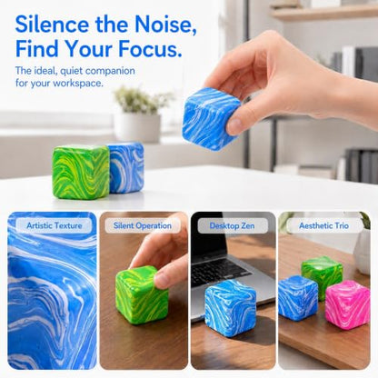 Green Marble Swirl Block Cube Collectible Figurine - NuomiYue