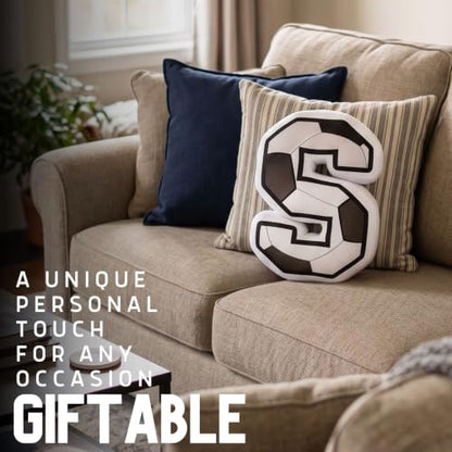 Personalized Soccer Pillow with Initial J - Decorative Fan Gift for Men & Coaches