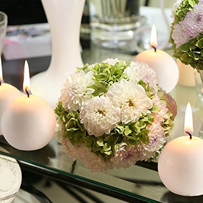 7 Pieces Round Unscented Candles - Decorative Ball Candles for Weddings Parties