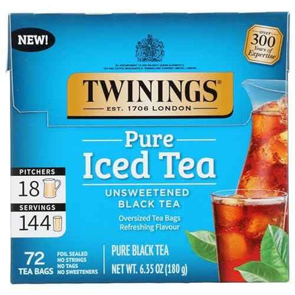 Twinings Pure Black Iced Tea Bags, 72 Ct