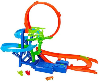 Hot Wheels Stunt Track Set - Mid-Air Crash Action with Motorized Booster & 1:64 Scale Die-Cast Car