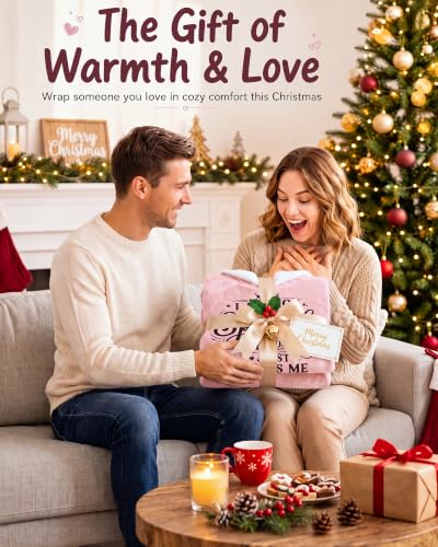 Pink Wearable Blanket Hoodie for Women - Cozy Gift for Wife from Husband