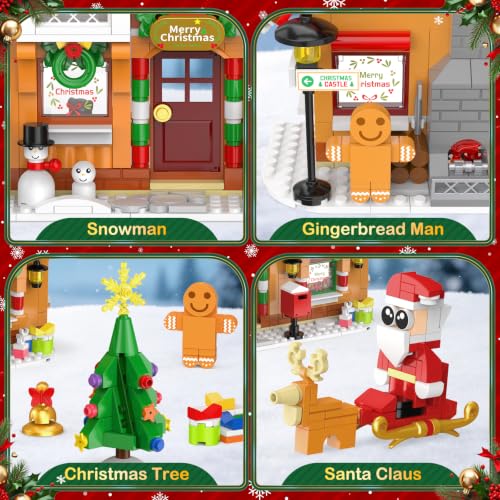 Gingerbread House Building Block Set for Kids & Adults - 24-Day Christmas Advent Calendar