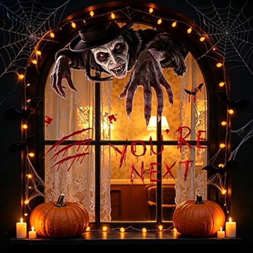 Halloween Window Clings - Scary Witch Blood Text Static Decals - Variations of THIS listing