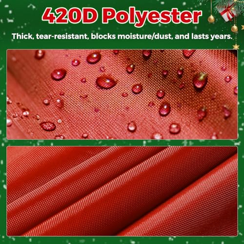 KHAMAL 6 FT Christmas Tree Cover Waterproof & Dustproof Storage Bag - Red