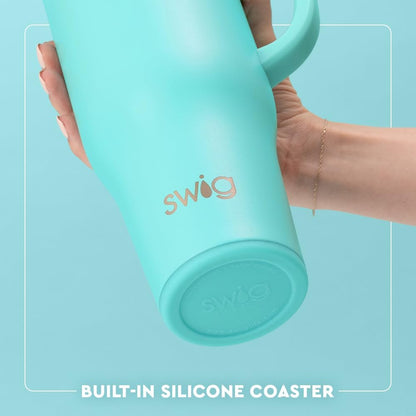 Swig Life 40oz Mega Mug - Insulated Tumbler with Handle & Straw | Dishwasher Safe, Full Bloom Design