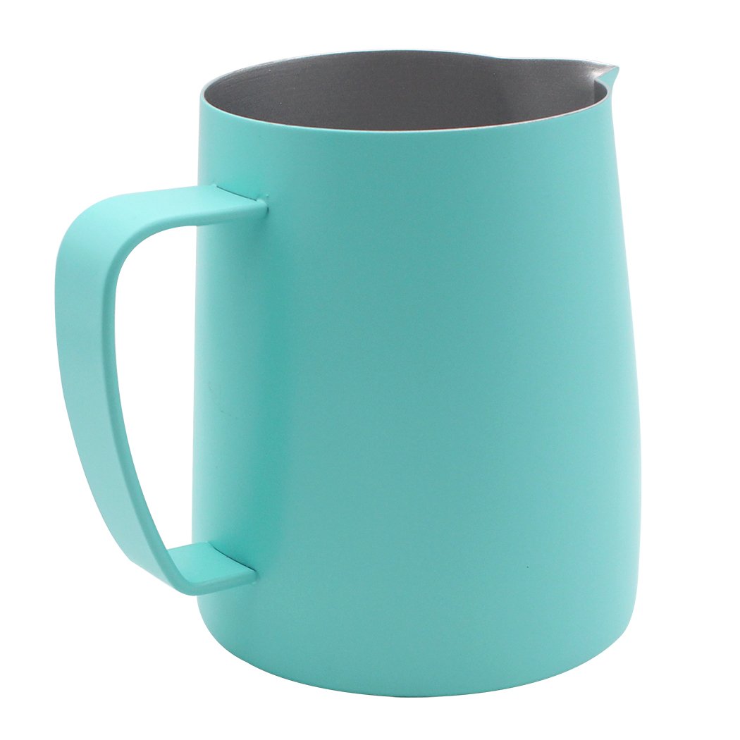 Dianoo Stainless Steel Frothing Pitcher Jug Steaming Pitcher Suitable For Coffee, Latte And Frothing Milk 350ml Blue