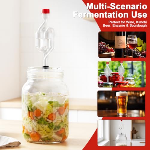 S-Shaped Fermentation Airlocks Twin Bubble Kit for Homebrew & Food