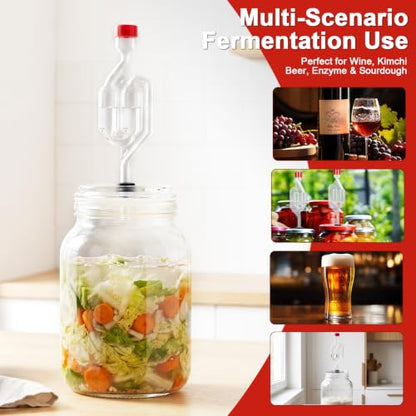 S-Shaped Fermentation Airlocks Twin Bubble Kit for Homebrew & Food