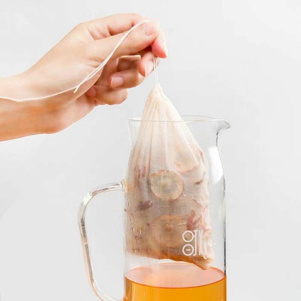 TamBee 200Pcs 5.9" x 7.87" Disposable Drawstring Tea infusers Tea Filter Bags for Loose Tea Herbs Spice Bags for Brew Tea Cold Brew Coffee（ 5.9" x 7.87" /15 x 20cm） (200)