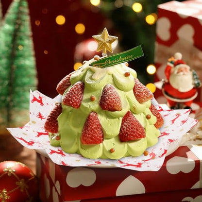 100 Pack Red Xmas Deli Paper Sheets 7x7 Inch Food Wrapping & Basket Liners