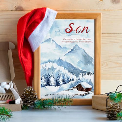 Christmas Card for Son Heartfelt Holiday Greeting from Dad Mom - Variation 305