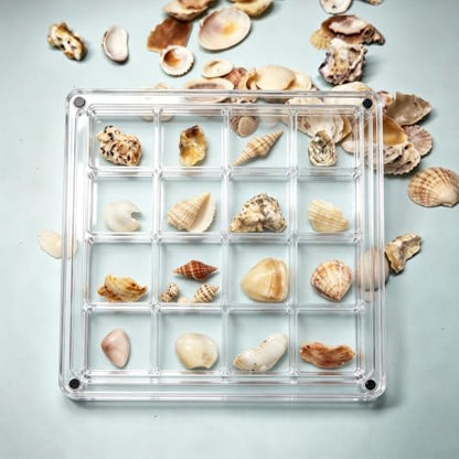 16 Grids Acrylic Display Box Clear Magnetic Shadow Box 11.8x11.8cm - Variation 16