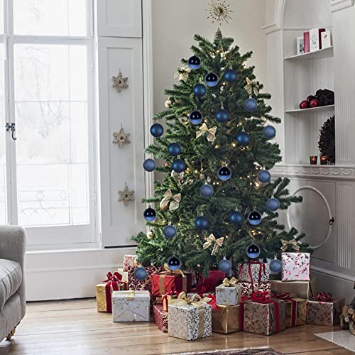 Deep Blue Christmas Ball Ornaments 30pcs 2.36 Inch Shatterproof Holiday Tree Decorations