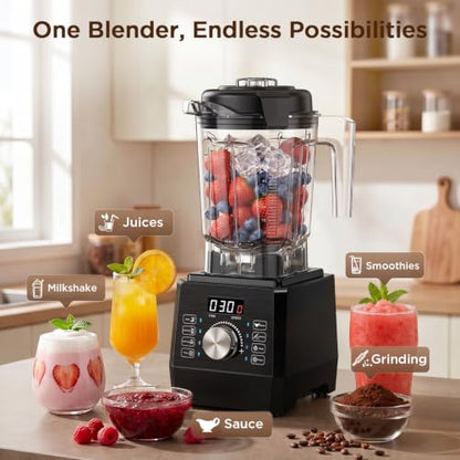 Black 1800W Countertop Blender with 70oz BPA-Free Pitcher, Multiple Presets