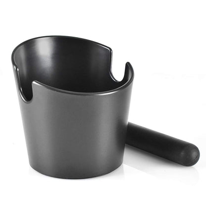 CAFEMASY Espresso Coffee Knock Box - Small Knock Box for Barista ABS Coffee Grind Knock Box Espresso Coffee Grounds Puck Dump Bin Grind Waste Bin with Detachable Knock Bar (Black)