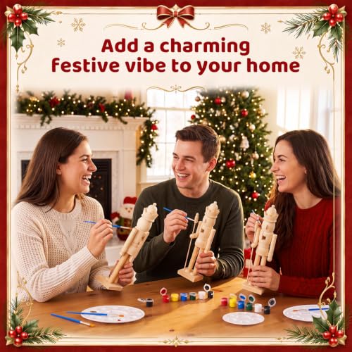 Unpainted Wooden Nutcracker Craft Kit - King, 12 Inch DIY Holiday Decor Set