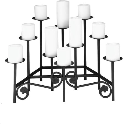 Minuteman International Cathedral Wrought Iron Fireplace Candelabra - Elegant Hearth Decor