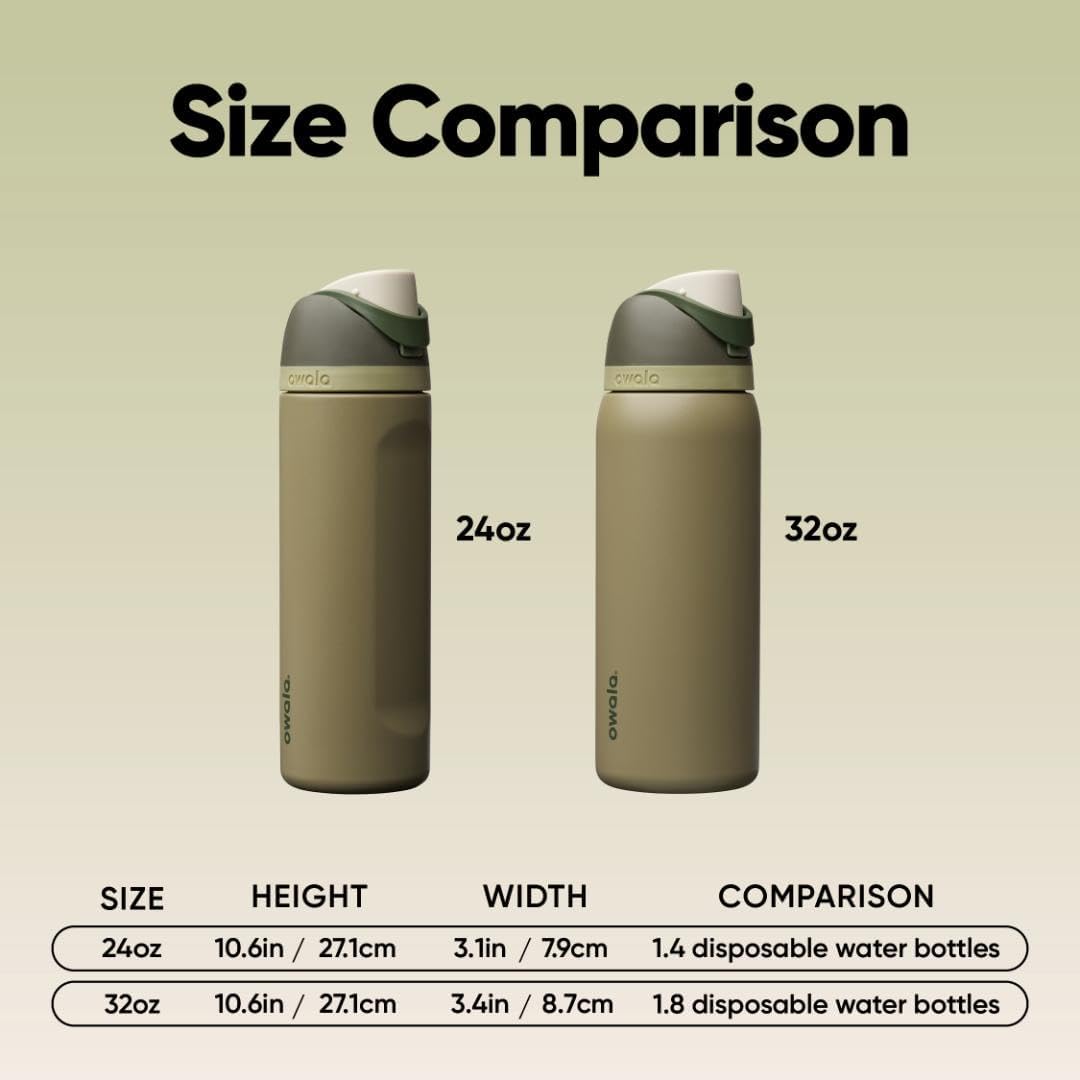 Owala FreeSip Insulated Stainless Steel Water Bottle - BPA-Free, 24 Oz, Perfect for Travel, Off Road