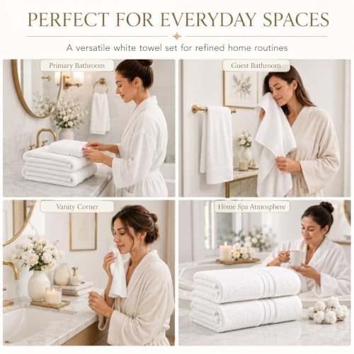 Egyptian Cotton Bath Towels 2-Pack - 800 GSM Ultra Soft & Skin-Friendly