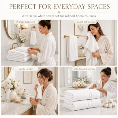 Egyptian Cotton Bath Towels 2-Pack - 800 GSM Ultra Soft & Skin-Friendly