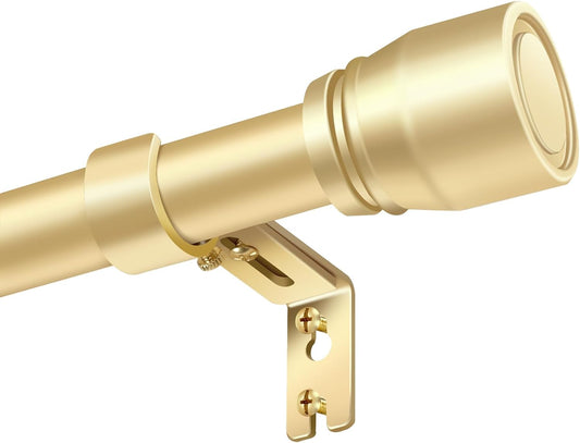 Regine Switzerland 1” Diameter Adjustable Curtain Rod - Heavy Duty Gold Splicing Design, 30-144 Inch