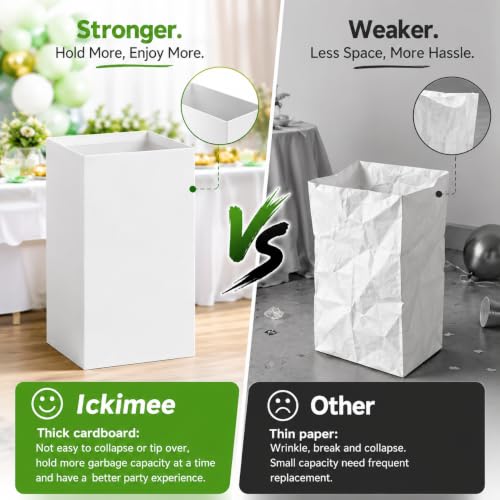 6 Pack 13 Gallon Disposable Pop Up Trash Cans for Parties and Events