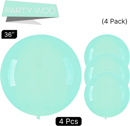 PartyWoo 36" Jumbo Ice Cream Theme Balloons - 4pcs Latex for Birthday & Wedding Decorations