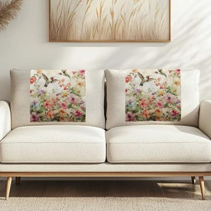 Hummingbird Floral Recliner Headrest Protector - Easy to Install, 17x27 Inch