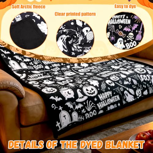 Halloween DIY Coloring Blanket with 24 Markers - Spooky Style, 150x127cm