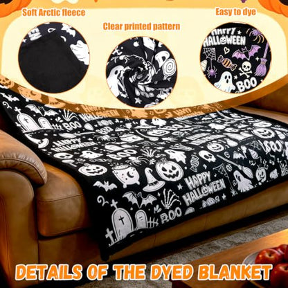 Halloween DIY Coloring Blanket with 24 Markers - Spooky Style, 150x127cm
