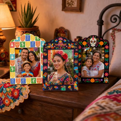 36 Pcs Day of the Dead Photo Frames Sugar Skull Ofrenda Altar Decor B Style