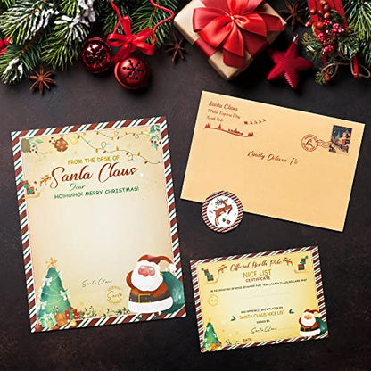 Haooryx Christmas Postcards Bulk Letter from Santa Claus Certificates 40Pcs