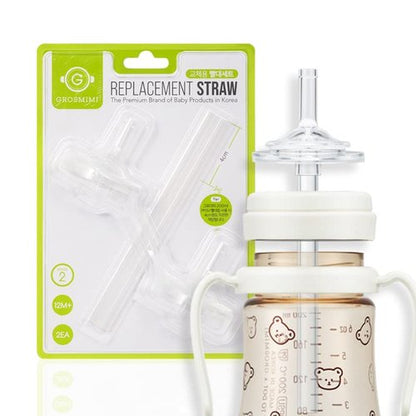 Grosmimi Replacement Straw Kit - 2 Counts for Stage 2 Feeding | Safe & Easy to Use