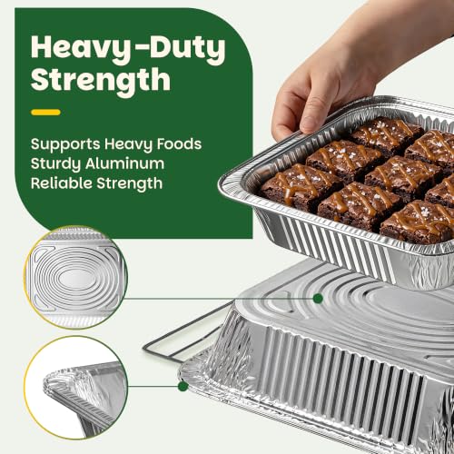 Disposable Aluminum Pans with Lids - 24 Pack, 2 Sizes for Baking & Food Storage