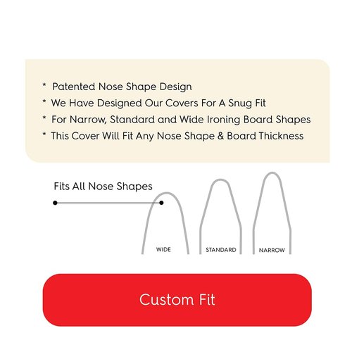 TIVIT Ironing Board Cover 15 x 48” – Made in Italy, Alumitek PRO Heat-Reflective, Thick 4-Layer Padding, Scorch & Stain Resistant