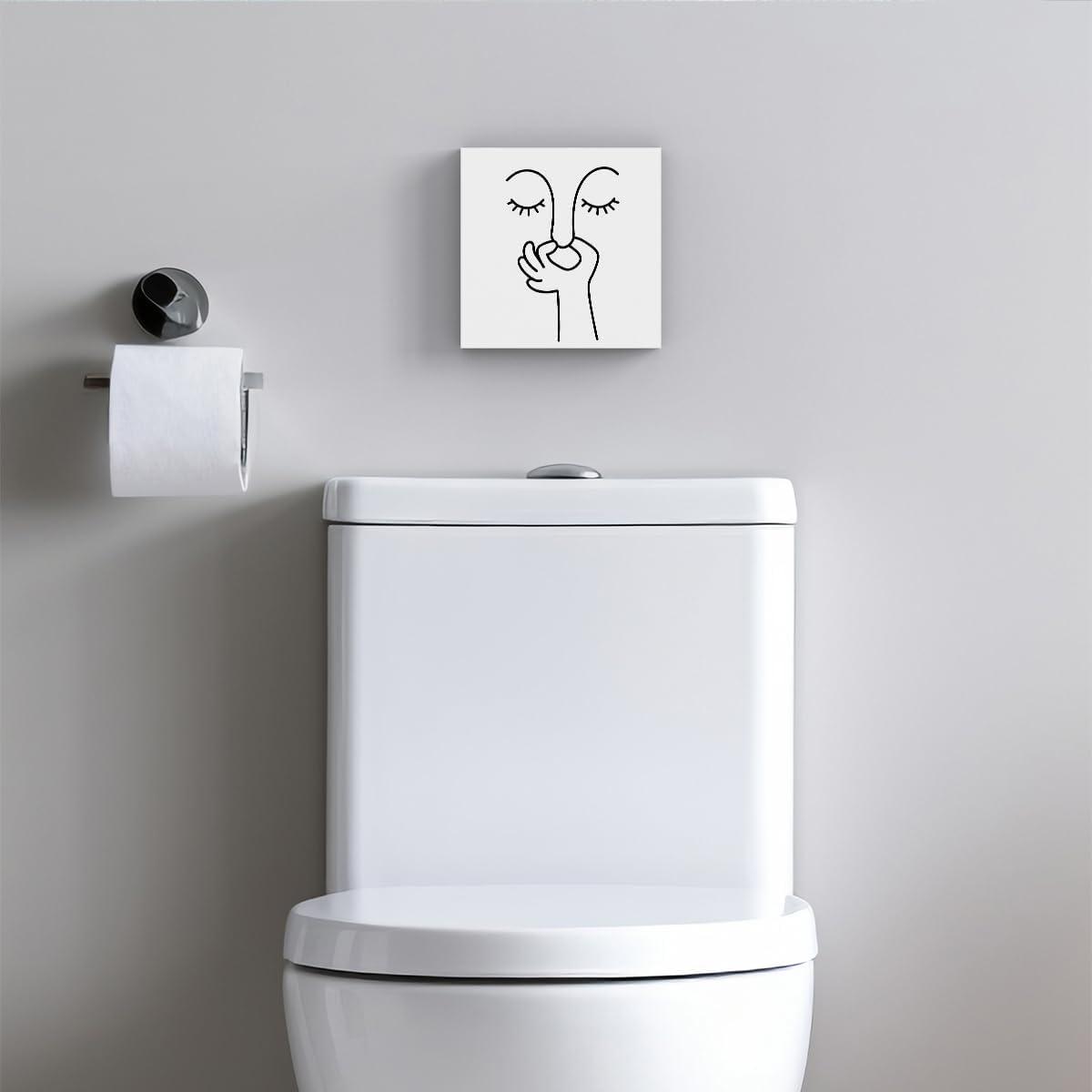 Regine Switzerland Funny Bathroom Decor - Black & White Boho Sign for Home & Dorm Room | Wooden Box Decoration