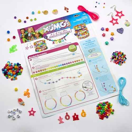 Cra-Z-Art XOMG POP! A-Z Pop Star Fashion Jewelry Making Kit - Make Unique Bracelets, Necklaces, Earrings and More, Comes with Letter Beads, Charms, and So Much More, Great for Ages 8 and Up