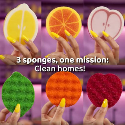 O-Cedar Kitchen Scrub Sponge Variety Pack - 3 Count for Cleaning