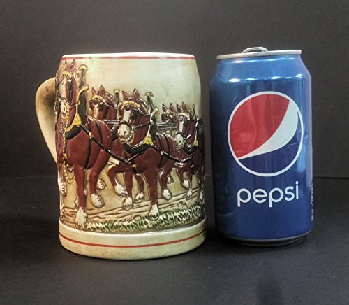 Budweiser Holiday Stein with Raised Clydesdales Logo - 1980 CS19A