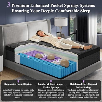 Luxury Hybrid Twin Mattress 12 Inch in a Box with Gel Foam & Support