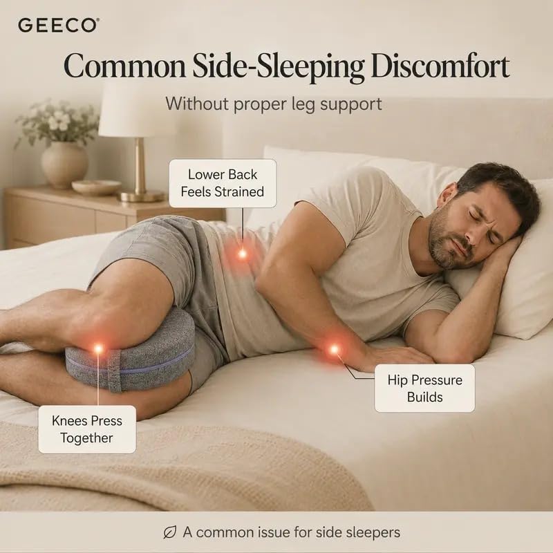 Cooling Knee Pillow for Side Sleepers - Spine Alignment & Breathable Fabric