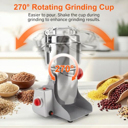Electric Grain Mill Grinder 1000g Stainless Steel Spice & Flour Mill