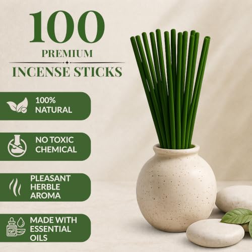 Natural Citronella Incense Sticks - Outdoor Aromatic Burners, 100 Count