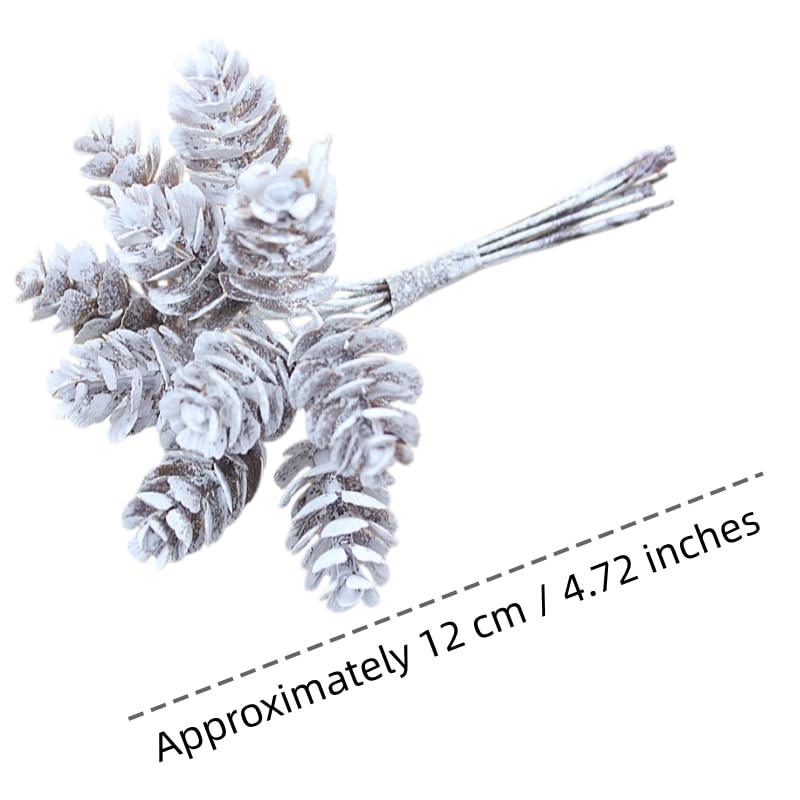 Artificial Frosted Pine Cone Picks 100PCS for Christmas Decor & Wreaths