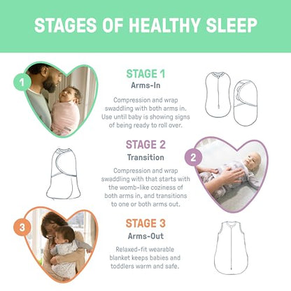 SwaddleMe by Ingenuity Original Swaddle, 100% Cotton, Improves Sleep & Calms Startle Reflex, Preemie Size, Up to 7 Pounds, 1-Pack, Baby Swaddle Blanket - Cream