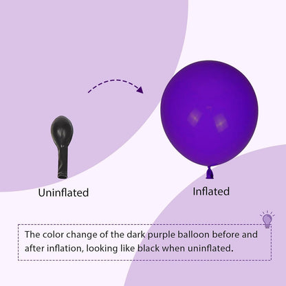 Skiennix Dark Purple Balloons - 120-Piece Set for Graduation, Birthday & Wedding Decor | 5-18 Inch Sizes