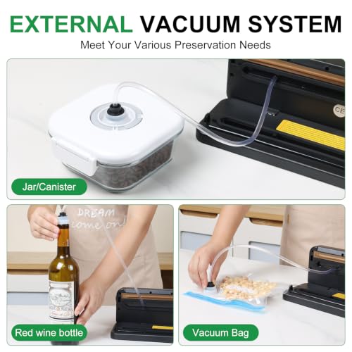 Automatic Food Vacuum Sealer Machine with Bag Cutter - Compact & 6 Modes