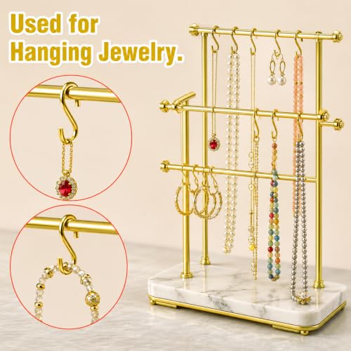 50 Pack Small Metal S Hooks - 1 Inch Gold Hanging Hooks for Organization